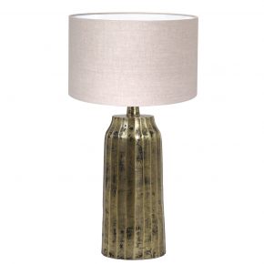 Metalen industriële tafellamp met kap Timi beige-8385GO