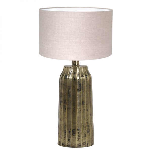 Metalen industriële tafellamp met kap Timi beige-8385GO