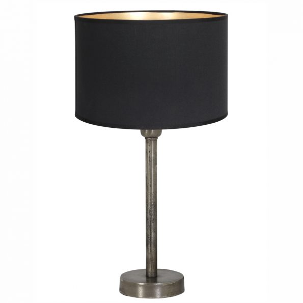 Metalen industriële tafellamp met kap Undai zwart-8410ST