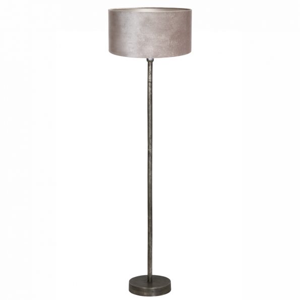 Metalen industriële schemer vloerlamp met kap Undai grijs-8422ZW