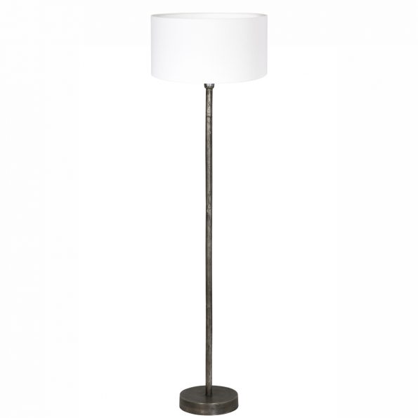 Metalen vloerlamp met kap Undai wit-8424ZW