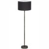 Metalen industriële staande lamp met kap Undai zwart-8427ZW