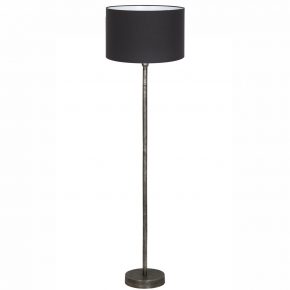 Metalen industriële staande lamp met kap Undai zwart-8427ZW