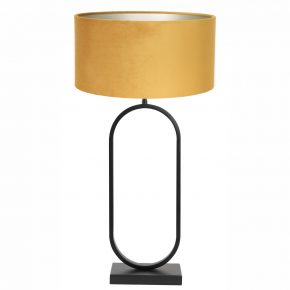 Ovale metalen tafel met gele kap Jamiri zwart-8430ZW