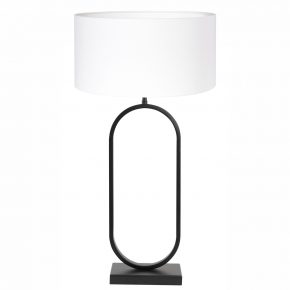 Metalen schemer tafellamp met kap Jamiri wit-8431ZW