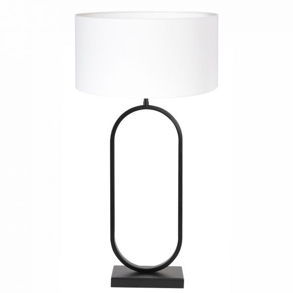 Metalen schemer tafellamp met kap Jamiri wit-8431ZW