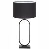 Metalen moderne tafellamp met kap Jamiri zwart-8434ZW