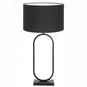 Metalen moderne tafellamp met kap Jamiri zwart-8434ZW