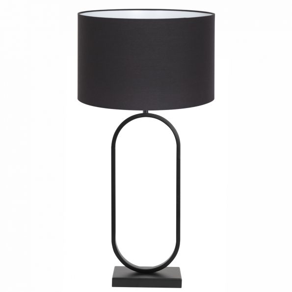 Metalen moderne tafellamp met kap Jamiri zwart-8434ZW