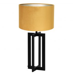 Metalen Design tafellamp met kap Mace geel-8460ZW