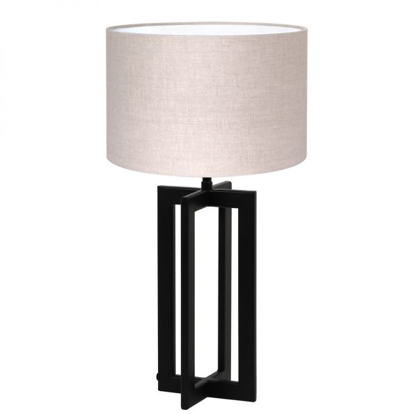Metalen industriële frame tafellamp met kap Mace beige-8462ZW