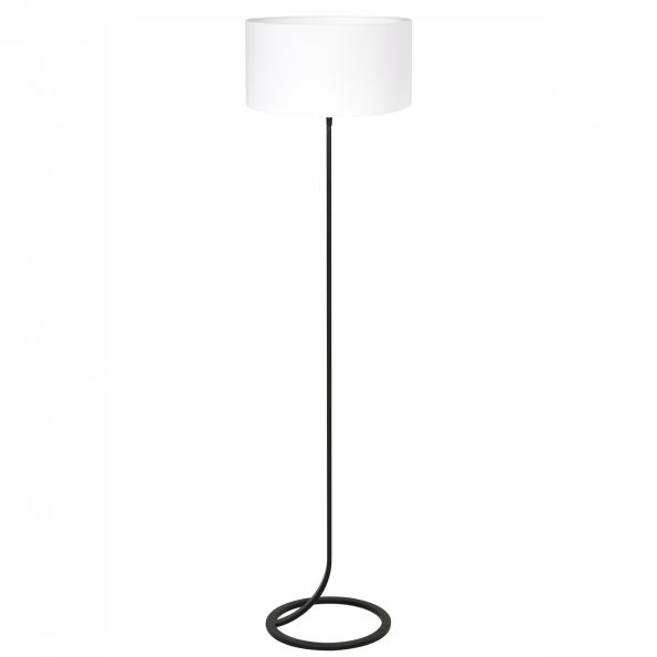 Metalen moderne vloerlamp met kap Mavey wit-8473ZW