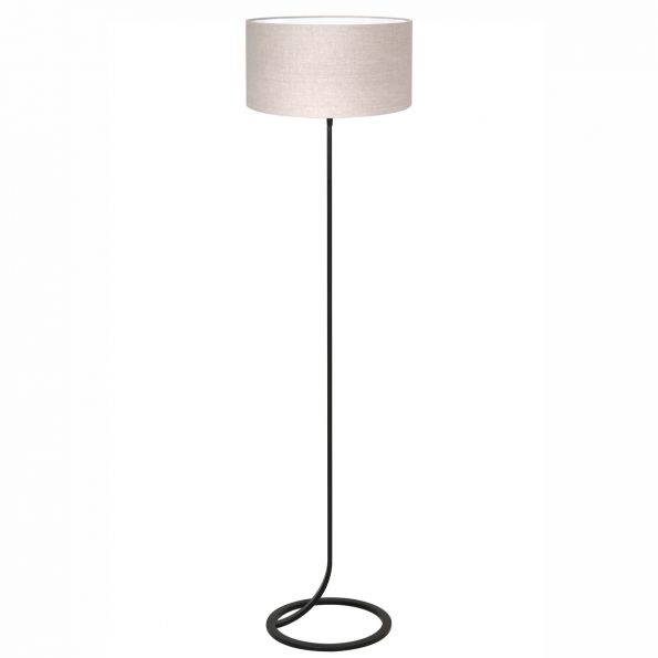 Metalen landelijke vloerlamp met kap Mavey beige-8474ZW