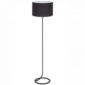 Metalen industriële vloerlamp met kap Mavey zwart-8476ZW