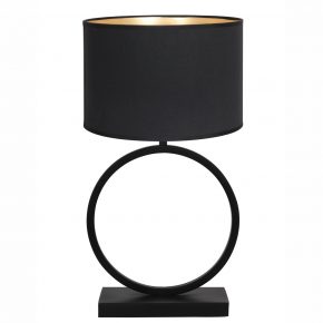 Moderne tafellamp metaal met kap Liva zwart-8480ZW