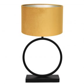 Metalen moderne lampenvoet met kap Liva geel-8481ZW