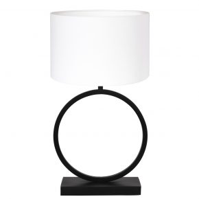 Moderne tafellamp met kap rond Liva wit-8482ZW