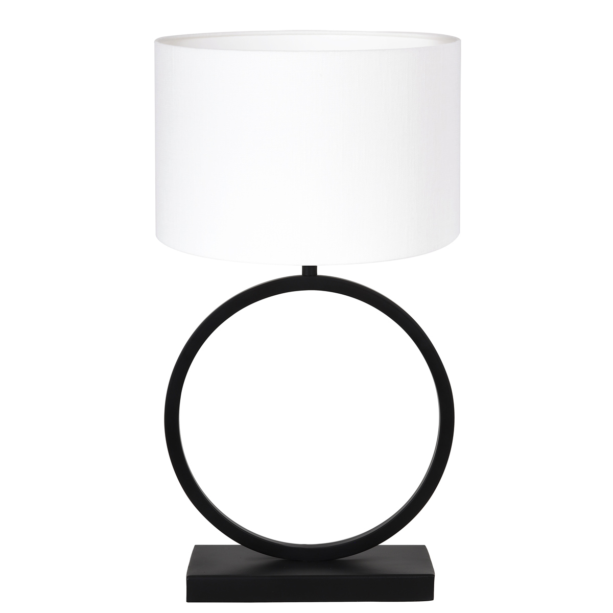 aangrenzend heel veel Broers en zussen Moderne tafellamp met kap rond Liva wit | Industriele lampen online