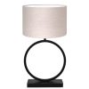 Ronde metalen moderne tafellamp met kap Liva beige-8483ZW