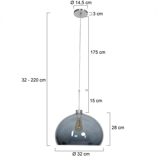 Industriële hanglamp Sparkled light transparant ø 32 cm - Afbeelding 6