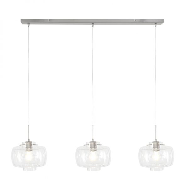 Glazen moderne drielichts eettafellamp Glazens light staal-9311ST