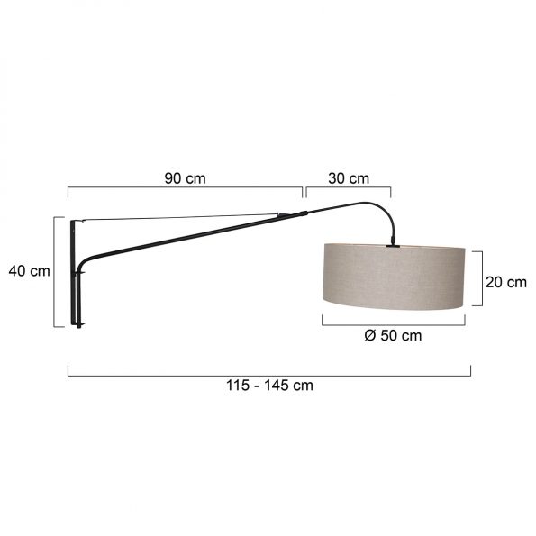 Industriële wandlamp Elegant classy zwart - Afbeelding 6