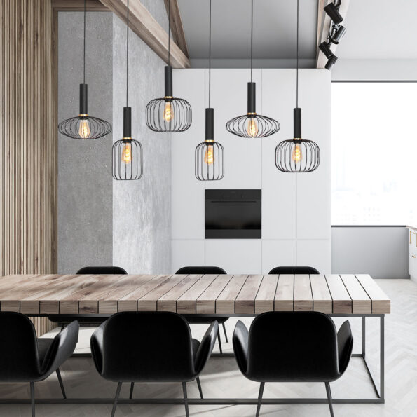 Industriële hanglamp Aureole zwart - Afbeelding 4