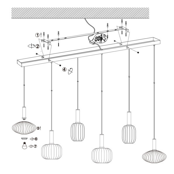 Industriële hanglamp Aureole zwart - Afbeelding 10