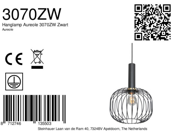 Industriële hanglamp Aureole zwart ø 25 cm - Afbeelding 7