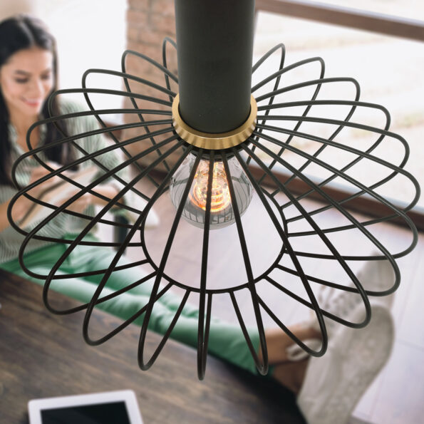 Industriële hanglamp Aureole zwart ø 28 cm - Afbeelding 3