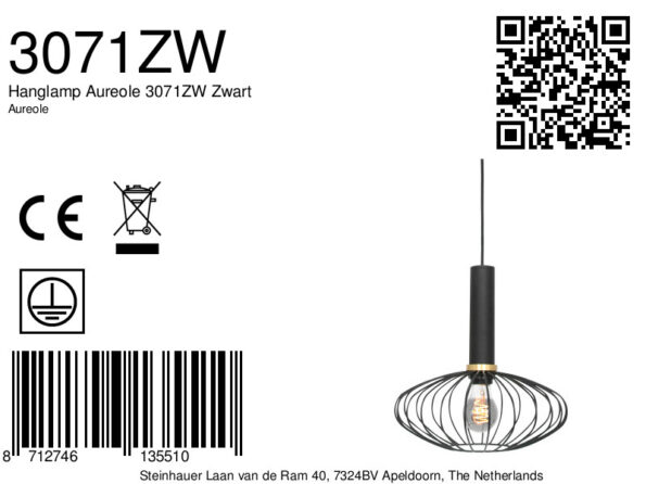 Industriële hanglamp Aureole zwart ø 28 cm - Afbeelding 9