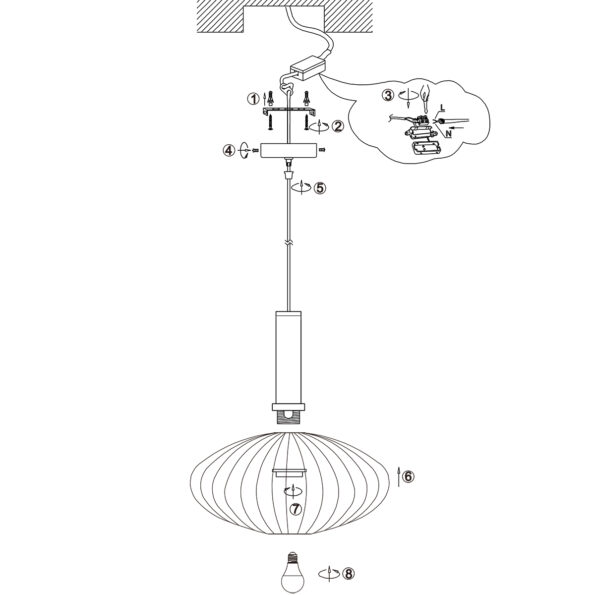 Industriële hanglamp Aureole zwart ø 28 cm - Afbeelding 10