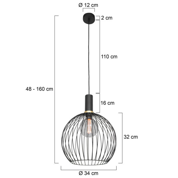 Industriële hanglamp Aureole zwart ø 34 cm - Afbeelding 6