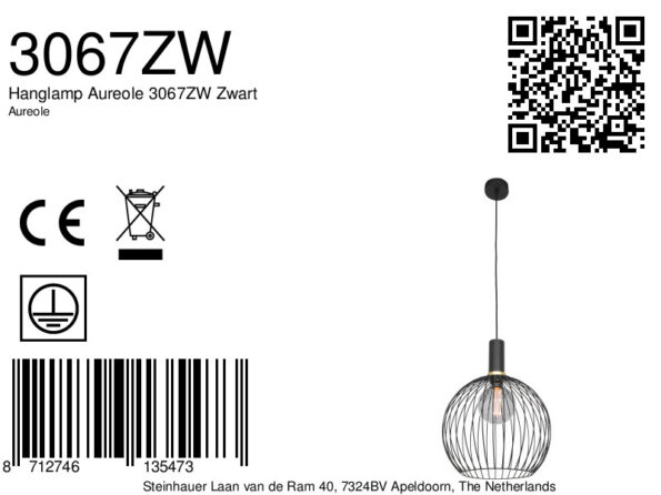 Industriële hanglamp Aureole zwart ø 34 cm - Afbeelding 7