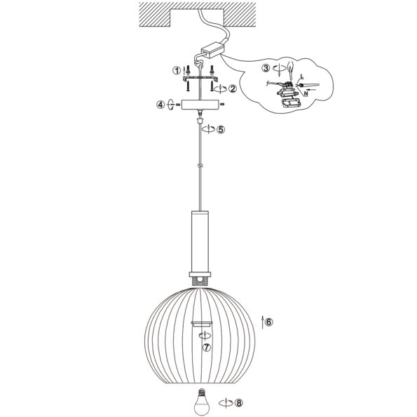 Industriële hanglamp Aureole zwart ø 34 cm - Afbeelding 8