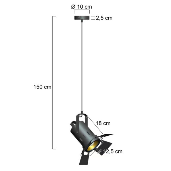 Industriële hanglamp Carree zwart - Afbeelding 6