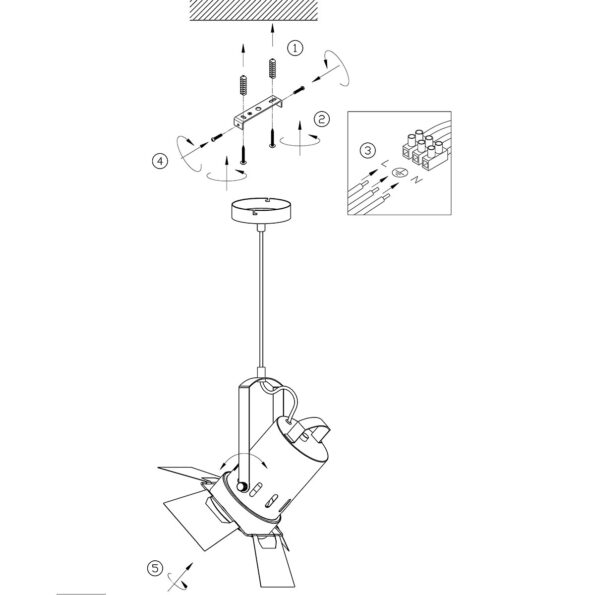 Industriële hanglamp Carree zwart - Afbeelding 8