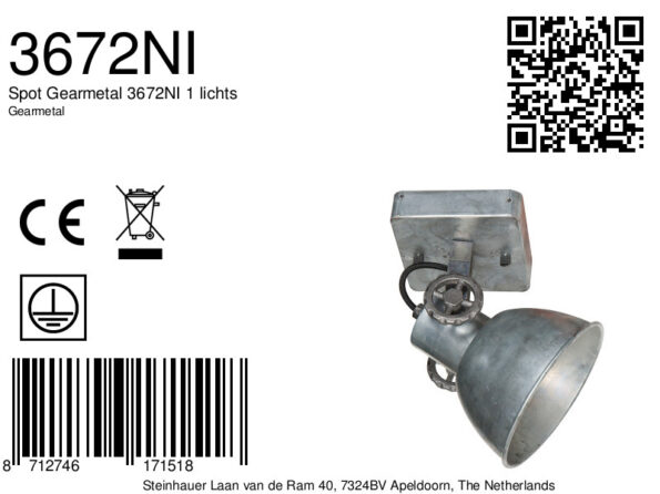 Industriële spot Gearmetal nikkel - Afbeelding 7