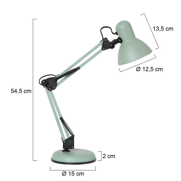 Industriële tafellamp Study groen ø 15 cm - Afbeelding 7