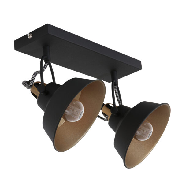 Industriële wandlamp Nove zwart - Afbeelding 2