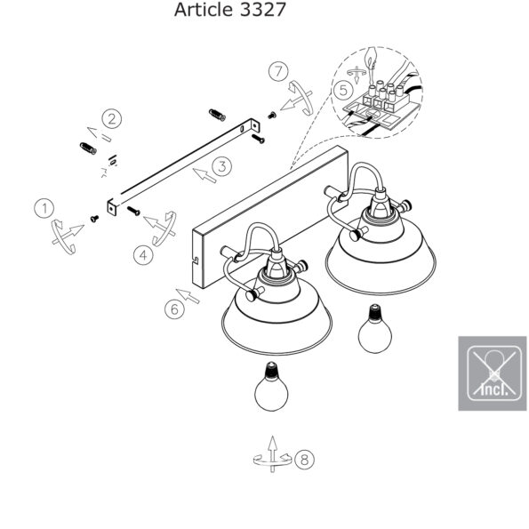 Industriële wandlamp Nove zwart - Afbeelding 8