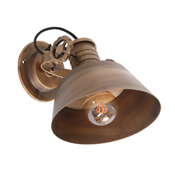 Industriële wandlamp Sprocket brons - Afbeelding 2