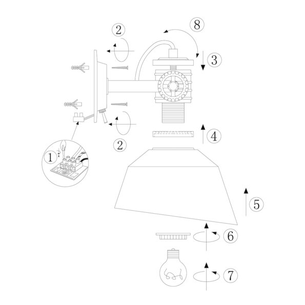Industriële wandlamp Sprocket brons - Afbeelding 8