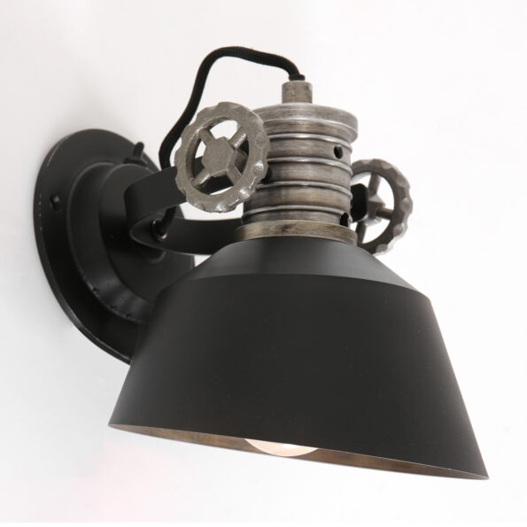 Industriële wandlamp Sprocket zwart - Afbeelding 9