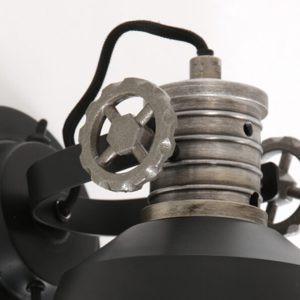 Industriële wandlamp Sprocket zwart - Afbeelding 10