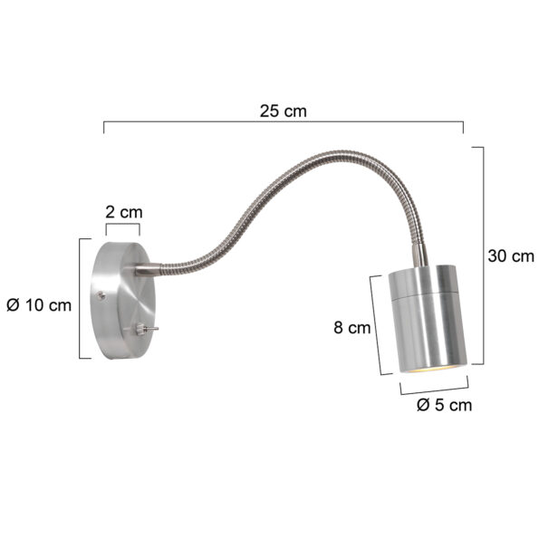 Industriële wandlamp Upround staal - Afbeelding 7