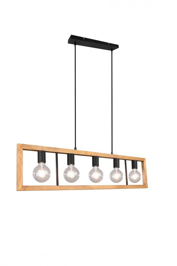 Industriële hanglamp Agra zwart - Afbeelding 2