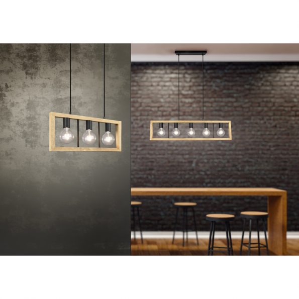 Industriële hanglamp Agra zwart - Afbeelding 3