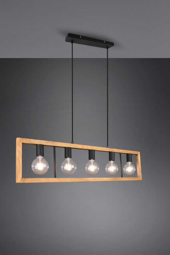 Industriële hanglamp Agra zwart - Afbeelding 4