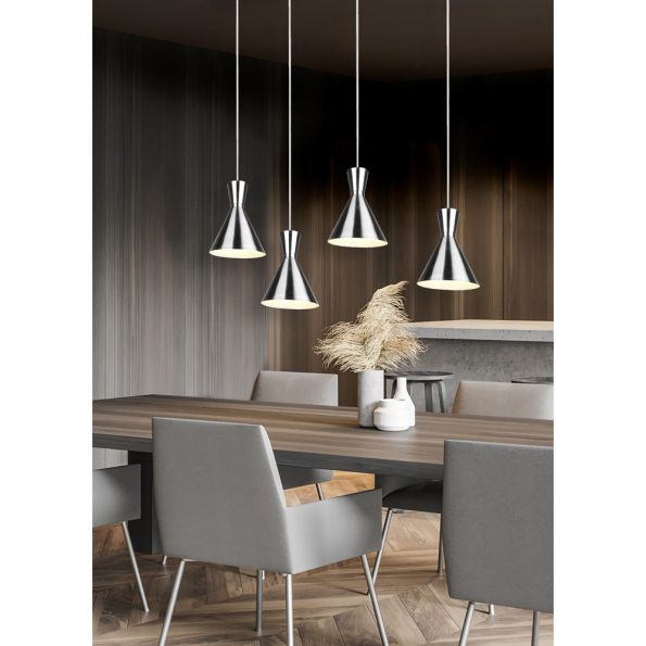 Industriële hanglamp Enzo nikkel - Afbeelding 2